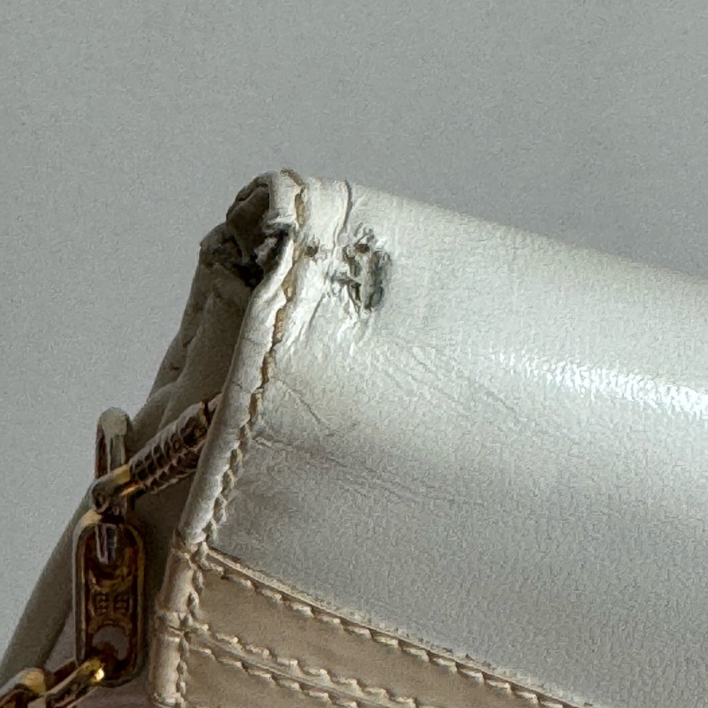 Celine Paris Gold Blason Chain Vintage Authentic White Cream Shoulder Bag Rare - Picture 13 of 16